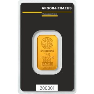 Lingote Oro 10 gr Argor Heraeus