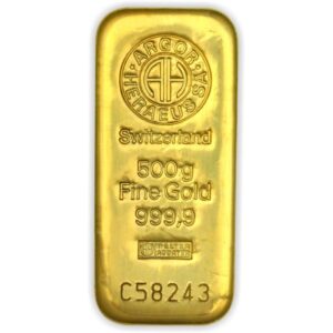 Lingote Oro 500 gr Argor Heraeus